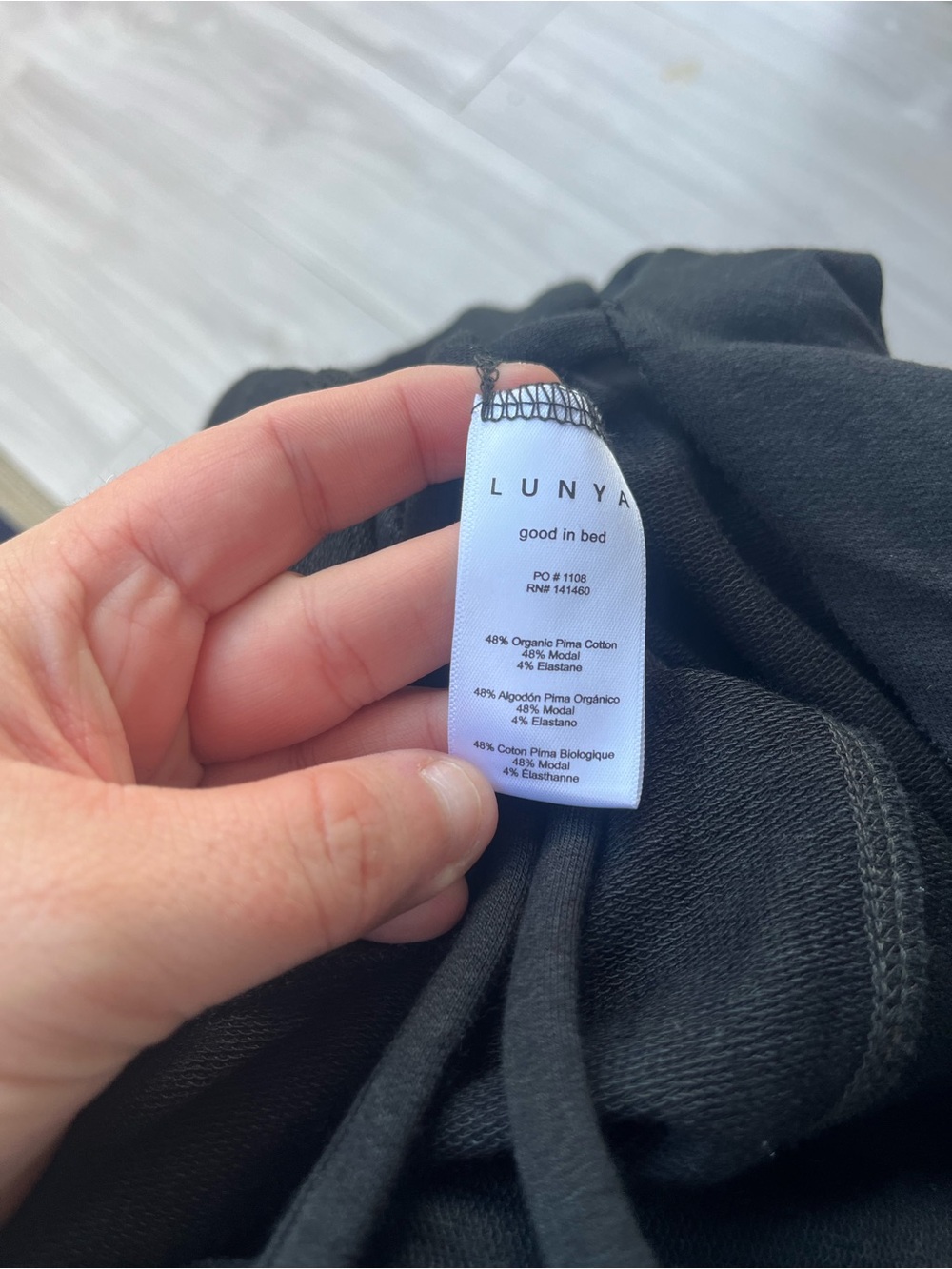 Lunya The Robe Dress Wrap In Black Pima Cotton Size Medium Loungewear Pockets - Picture 11 of 12